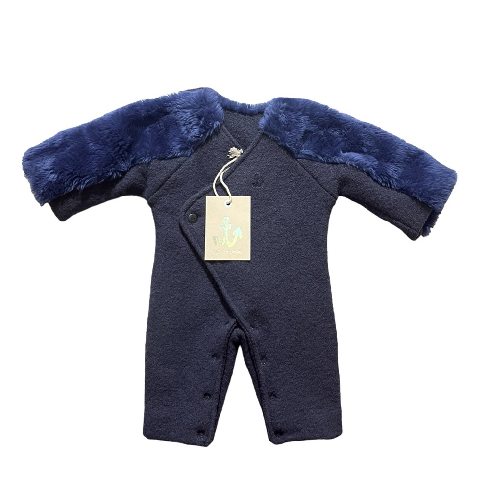 Noe & Zoe Blueberry Kimono Furry Suit size 3-6m